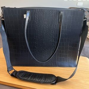 Beis Large Black Croc Tote